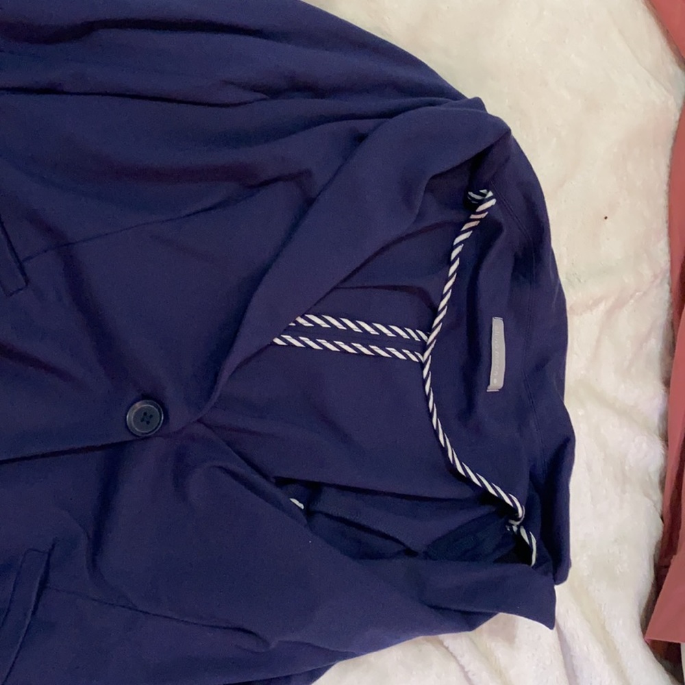 Olivia moon large blue throw over jacket shirt - Picture 2 of 6